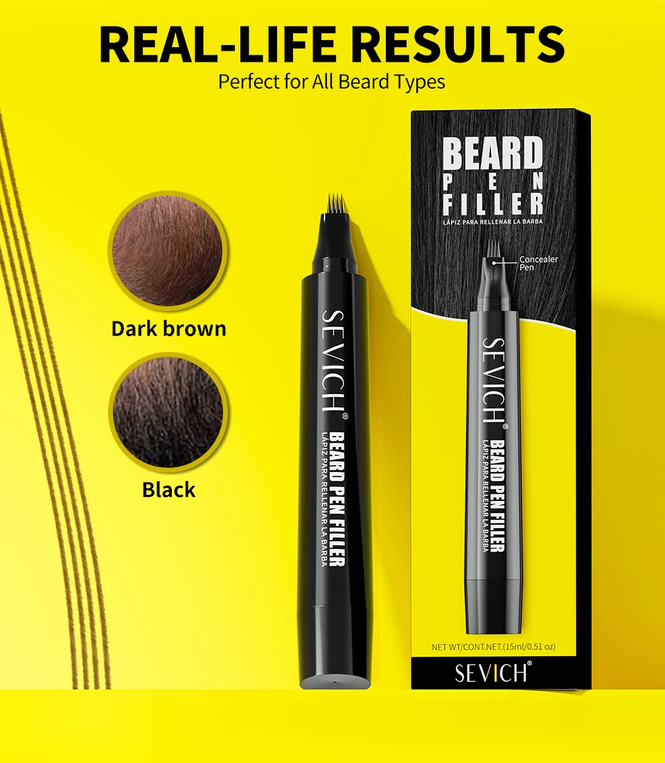 Beard Filler Pen Men Beard Pencil Filler Color Dye Pen Waterproof Moustache Coloring Pen Beard Filling Enhancer Shaping Tool