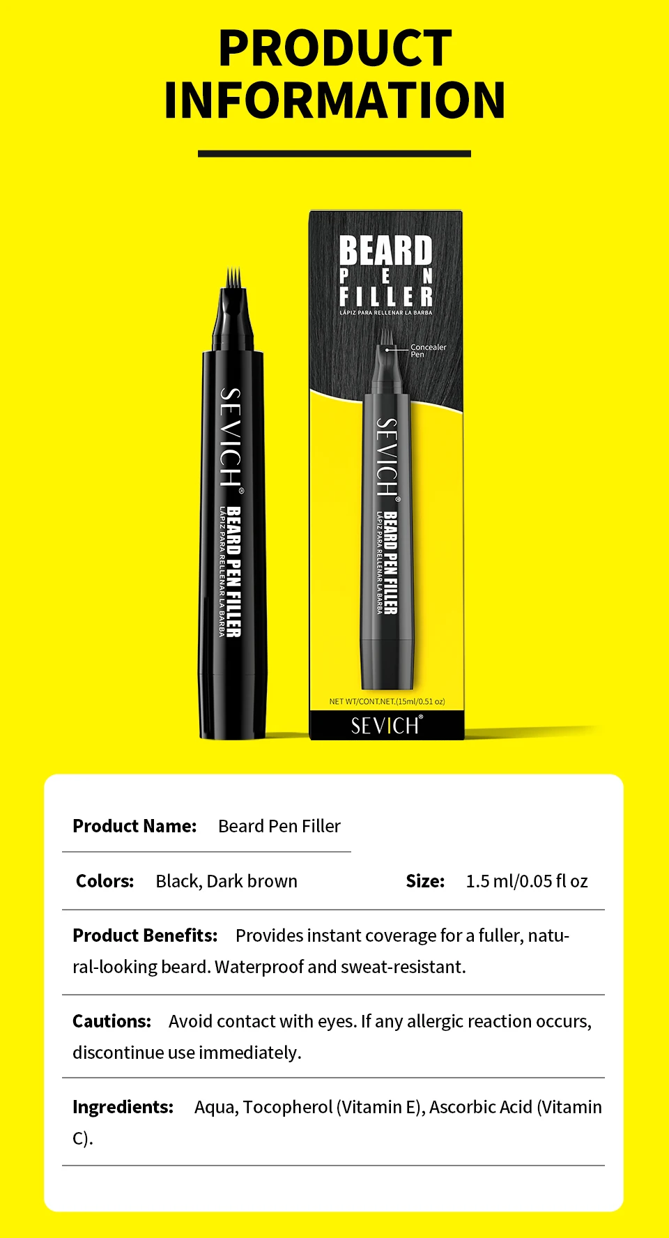 Beard Filler Pen Men Beard Pencil Filler Color Dye Pen Waterproof Moustache Coloring Pen Beard Filling Enhancer Shaping Tool