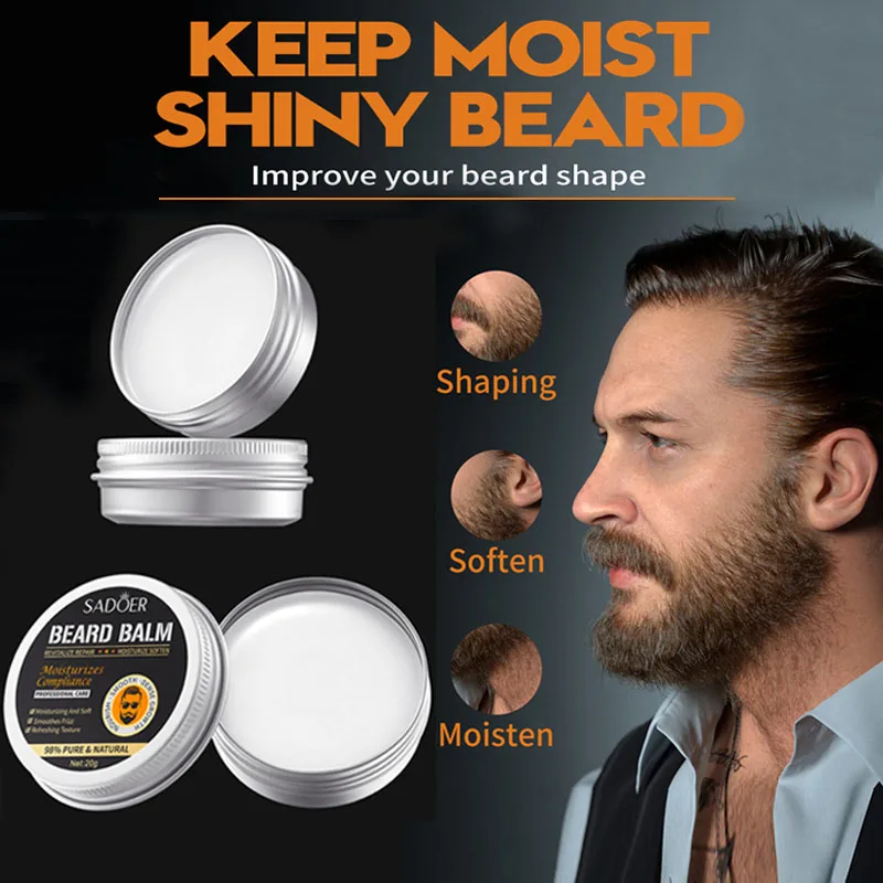 SADOER Men's Beard Oil Care and Beauty Kit, deeply moisturizing, rich in nutrients, intensive hair essence, smooth and styled