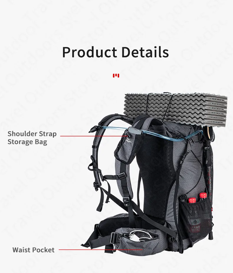 Naturehike Outdoor Mountaining Backpack Waterproof High Capacity Sports Climbing Ultralight Hiking Travel Bag With Rain Cover