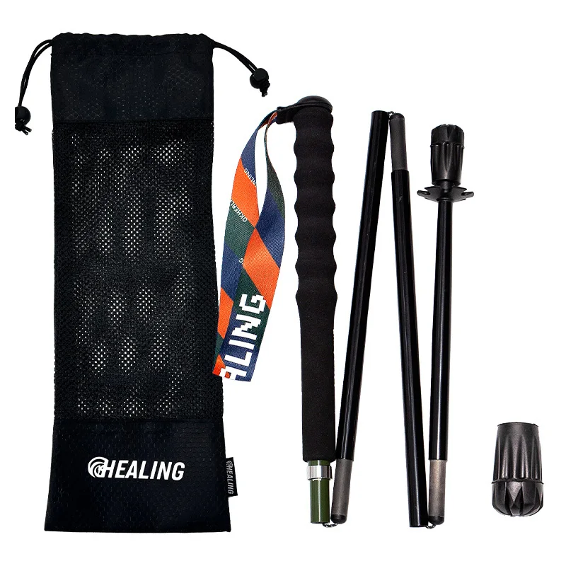 T800 Pure Carbon Fiber Trekking Poles Ultralight Weight Hiking Sticks Outdoor City Running Poles Walking Stick Folding Easy-take