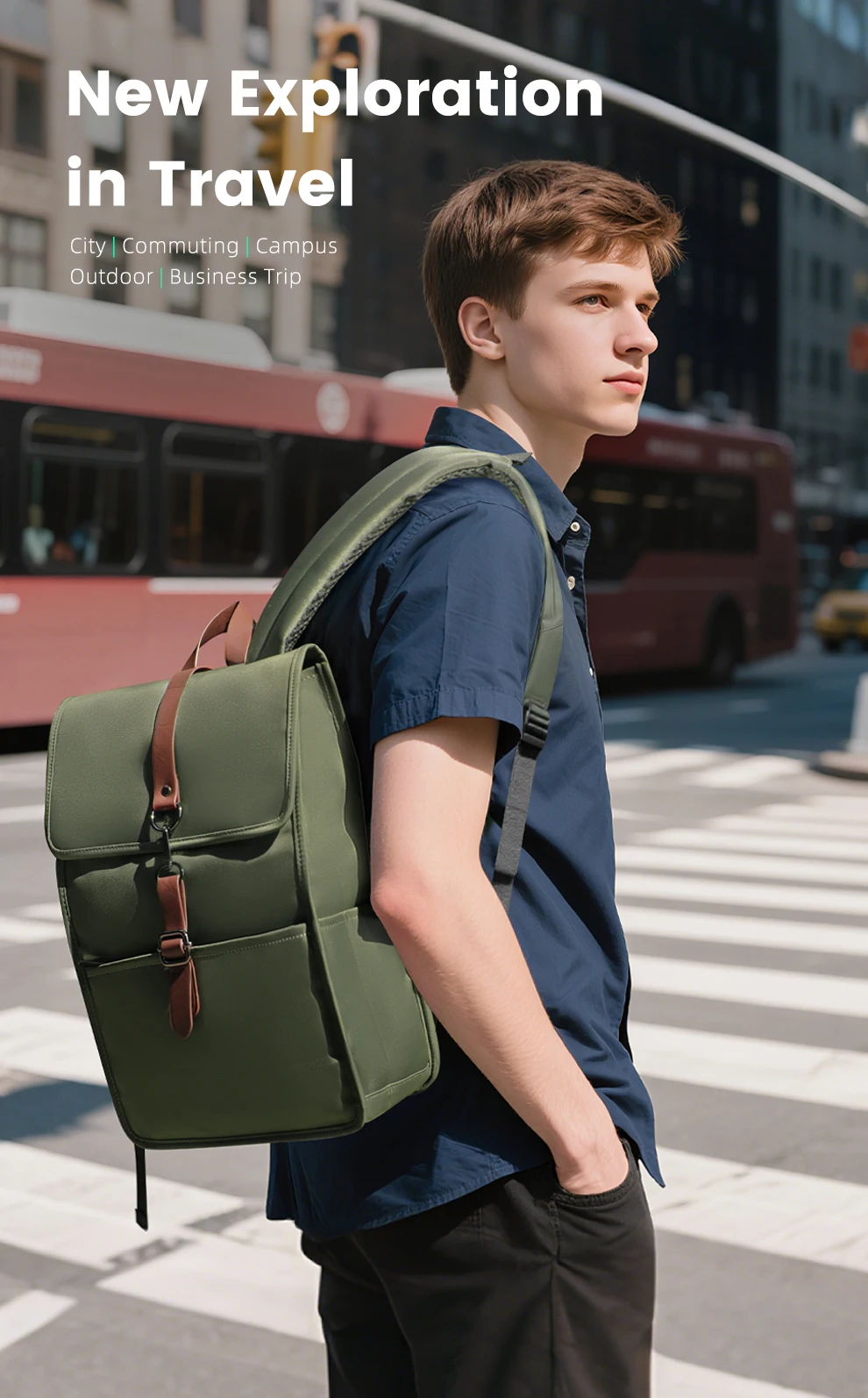HK Multifunctional High-Quality Backpack Waterproof Oxford Cloth Large-Capacity Schoolbag 15.6-inch Laptop Bag with USB Charging