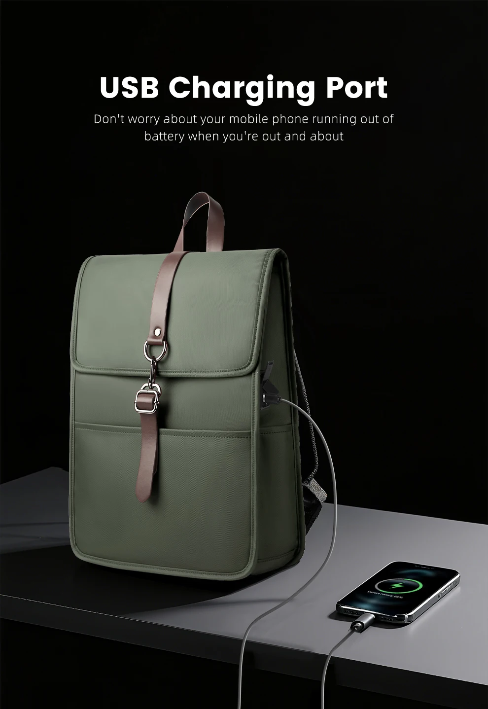 HK Multifunctional High-Quality Backpack Waterproof Oxford Cloth Large-Capacity Schoolbag 15.6-inch Laptop Bag with USB Charging