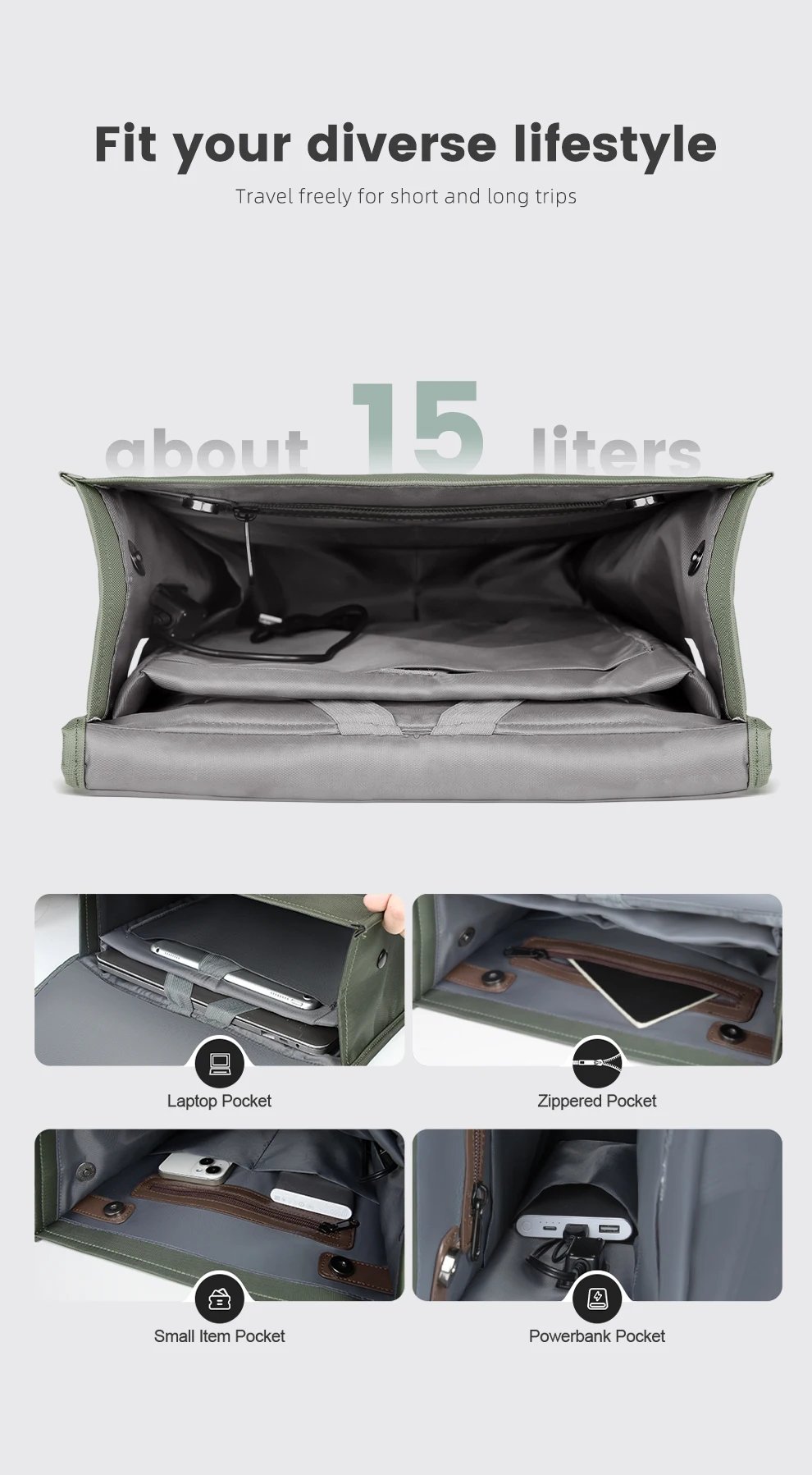 HK Multifunctional High-Quality Backpack Waterproof Oxford Cloth Large-Capacity Schoolbag 15.6-inch Laptop Bag with USB Charging