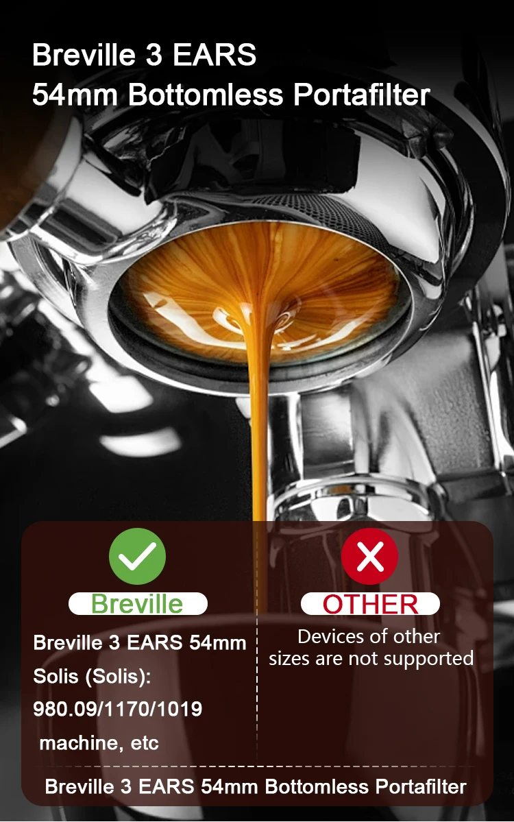 54mm Coffee Bottomless Portafilter Naked For Breville Sage 870 878 879 Filter Basket Espresso Machine Accessories Barista Tools