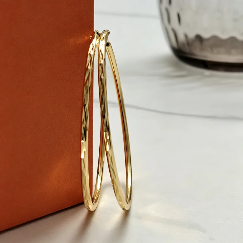 Senlissi-New 925 Sterling Silver Hoop Earrings For Women 18K Gold Earring Luxury Quality Jewelry 1.8MM Thick 2/2.5/3/4/5/6CM