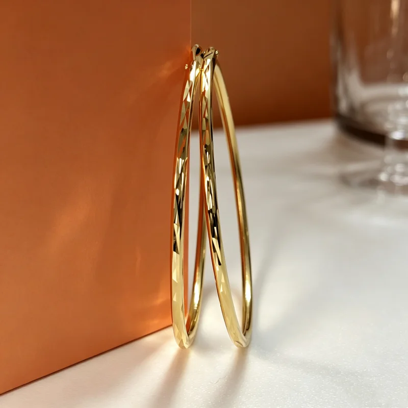 Senlissi-New 925 Sterling Silver Hoop Earrings For Women 18K Gold Earring Luxury Quality Jewelry 1.8MM Thick 2/2.5/3/4/5/6CM