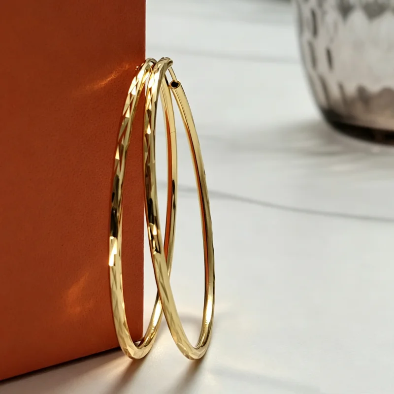 Senlissi-New 925 Sterling Silver Hoop Earrings For Women 18K Gold Earring Luxury Quality Jewelry 1.8MM Thick 2/2.5/3/4/5/6CM