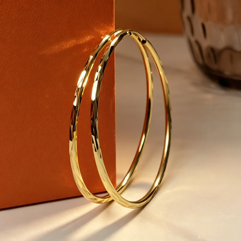 Senlissi-New 925 Sterling Silver Hoop Earrings For Women 18K Gold Earring Luxury Quality Jewelry 1.8MM Thick 2/2.5/3/4/5/6CM