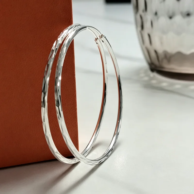 Senlissi-New 925 Sterling Silver Hoop Earrings For Women 18K Gold Earring Luxury Quality Jewelry 1.8MM Thick 2/2.5/3/4/5/6CM
