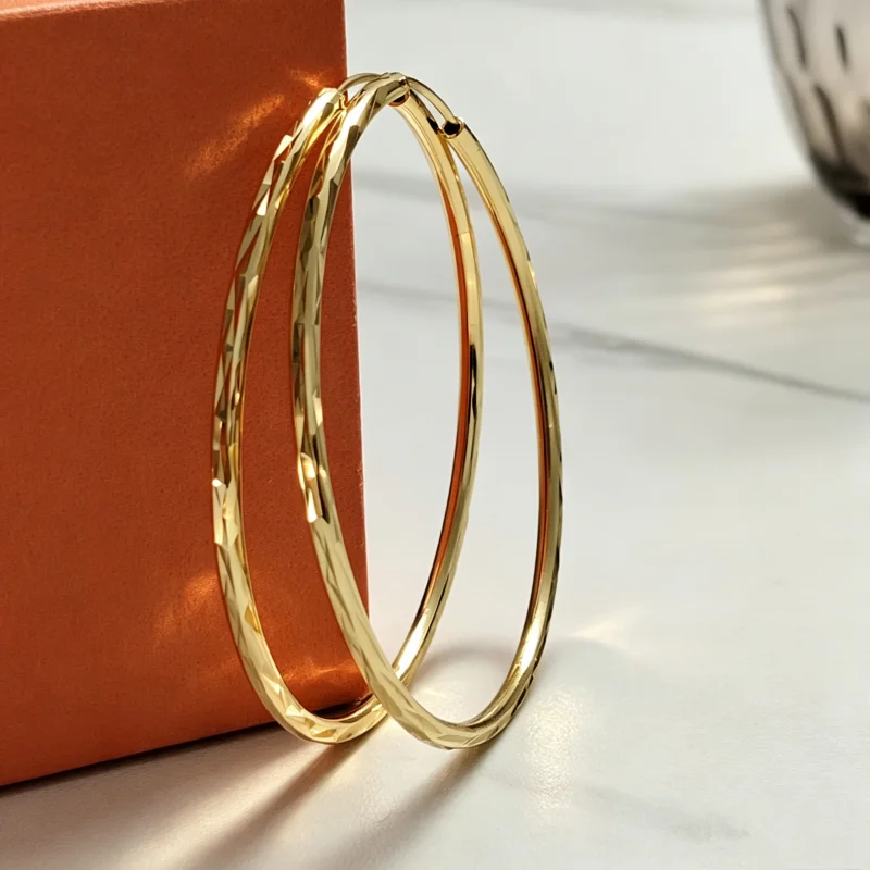 Senlissi-New 925 Sterling Silver Hoop Earrings For Women 18K Gold Earring Luxury Quality Jewelry 1.8MM Thick 2/2.5/3/4/5/6CM