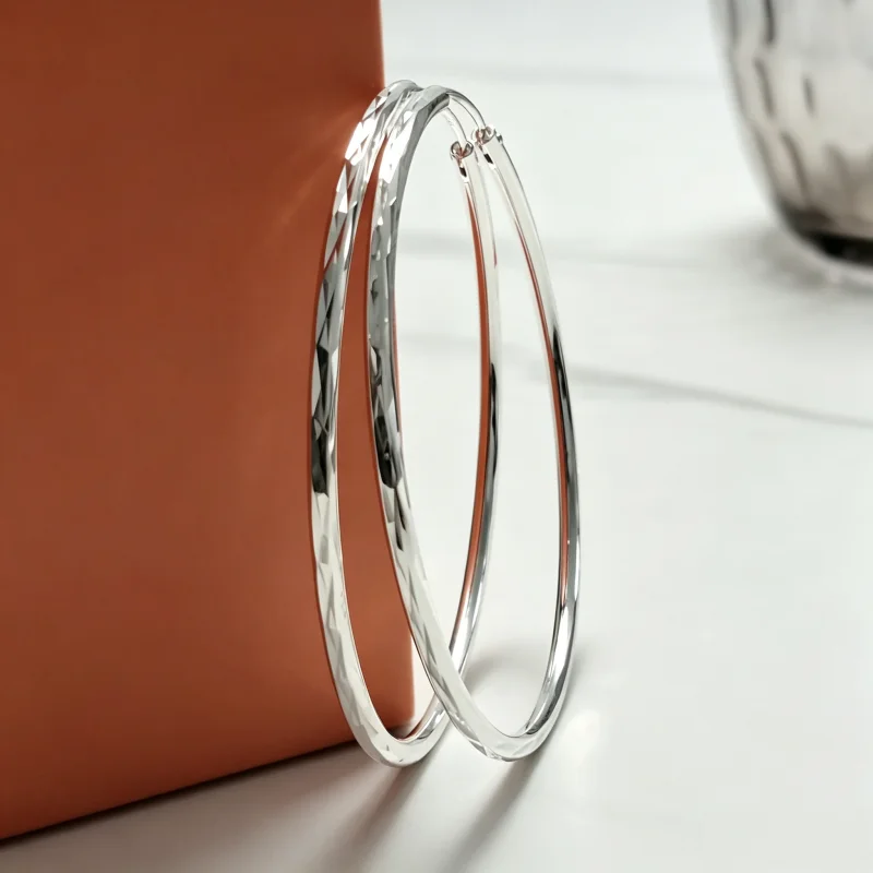Senlissi-New 925 Sterling Silver Hoop Earrings For Women 18K Gold Earring Luxury Quality Jewelry 1.8MM Thick 2/2.5/3/4/5/6CM