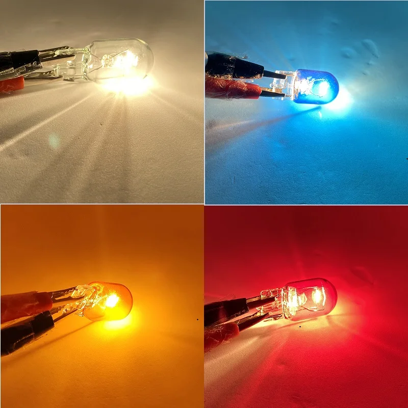 T20 W21W 582 7440 T20 W21/5W 580 7443 21/5W Sidelight Car Bulb Halogen Lamp Warm White Blue Red Warning Light Turning Auto Bulb