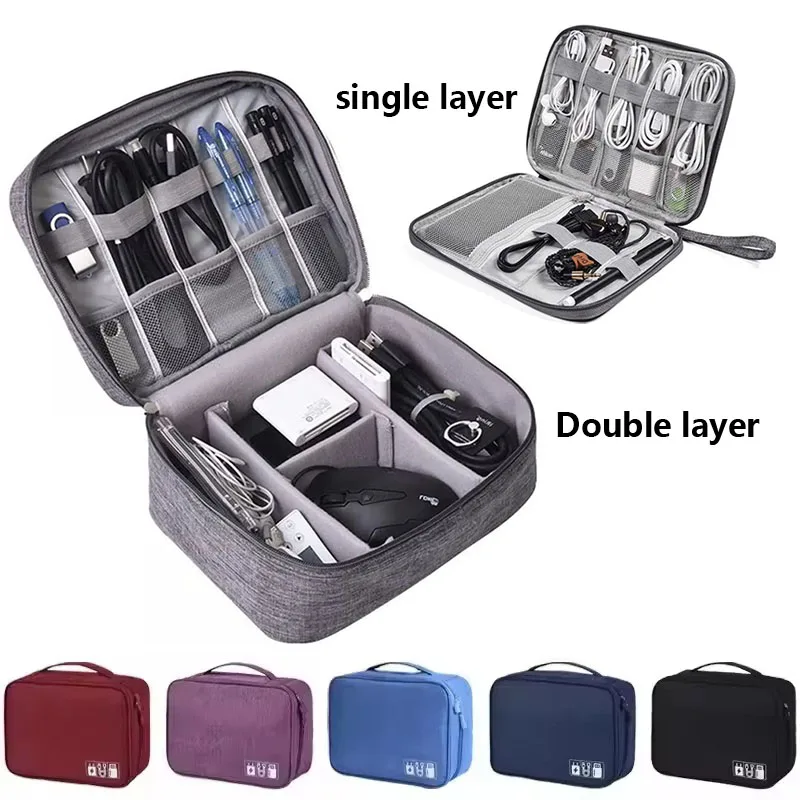 Cable Storage Bag Digital Electronic Organizer Portable USB Data Line Charger Plug Storage Bag Waterproof Travel Cable Organizer