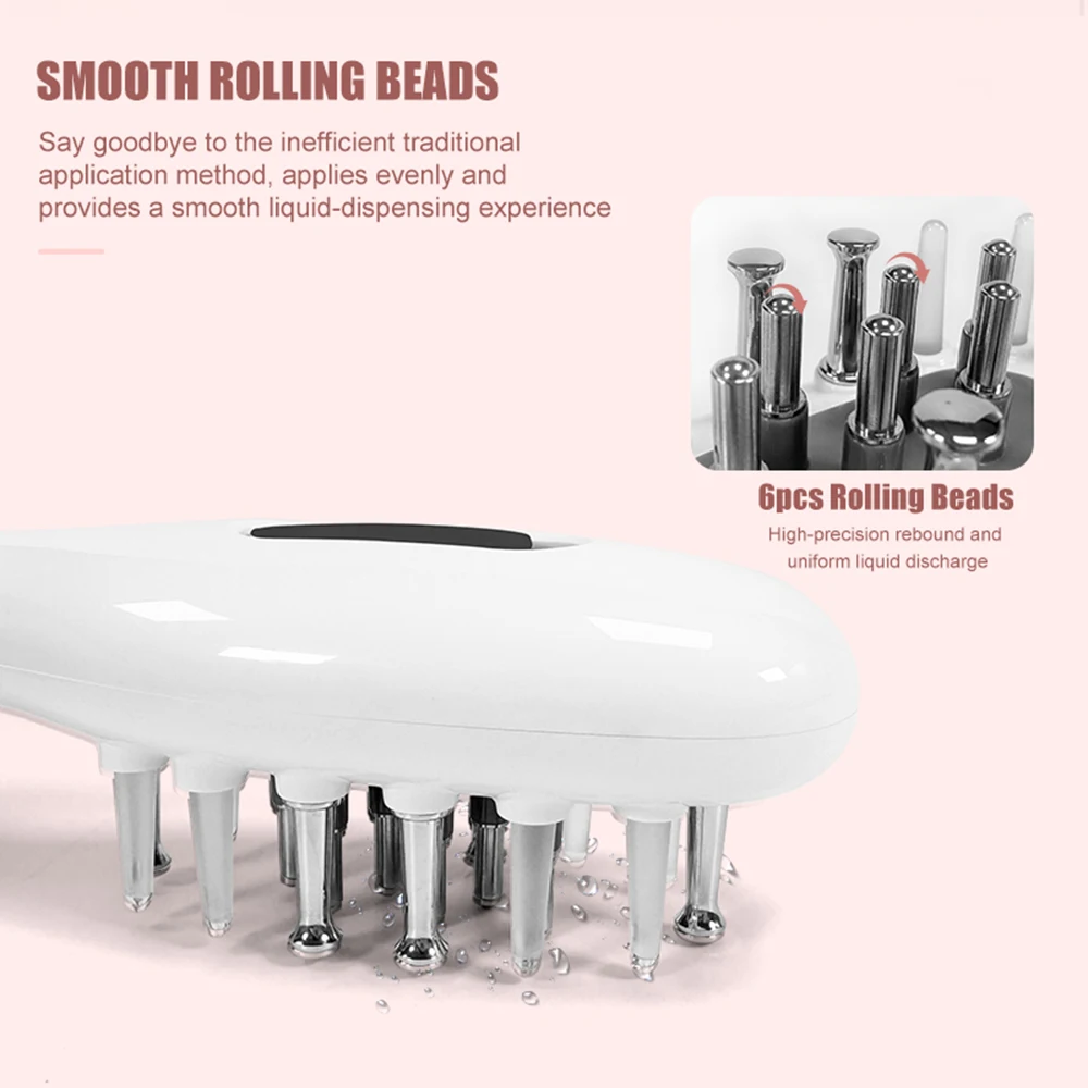 Electric Hair Growth Comb Oil Applicator Red Blue LED Vibration Head Massage Brush Comb EMS Stimulates Scalp Anti-Hair Loss