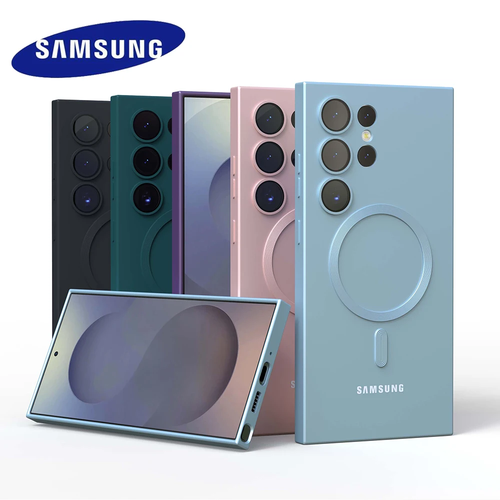For Magsafe case Samsung Galaxy S25 S24 S23 S22 S21 S20 FE S24 Ultra Liquid silicone magnetic Shockproof Protective Back Cover