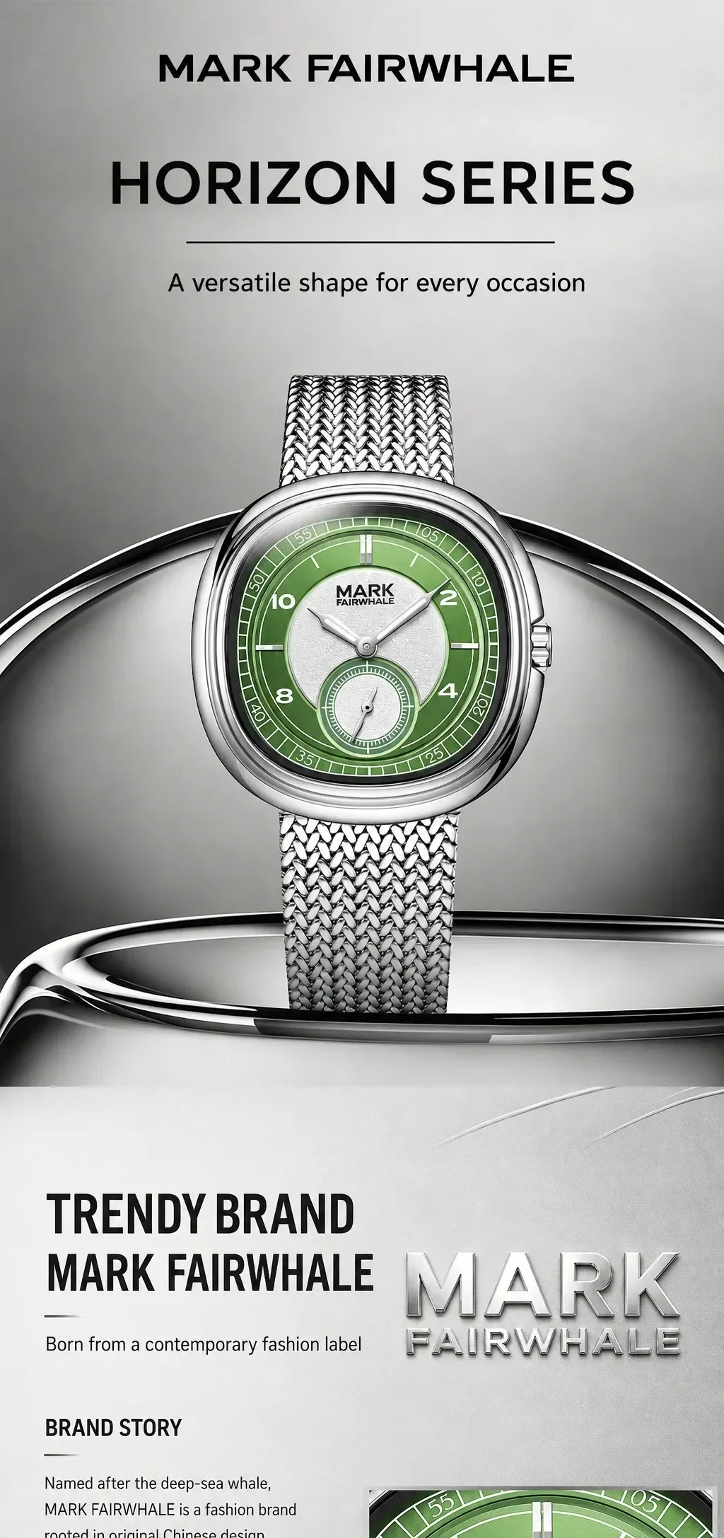 MARK FAIRWHALE 5085 Top Brand Men's Watch New Quartz Wristwatch Luminous Dial Ultra Thin Steel Band Waterproof Watch for Man