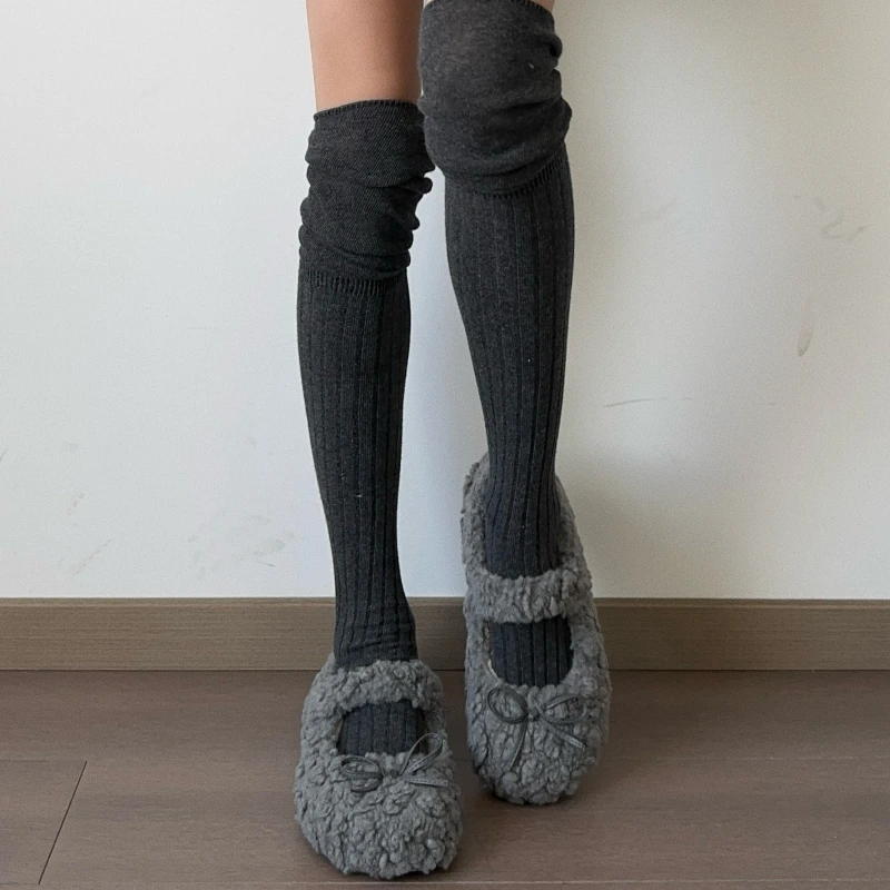 Short Plush Women Flats Loafers Shoes Comfort Round Toe Soft Sole Shoes Autumn Winter Outdoor Warm Cotton Grandma's Shoes