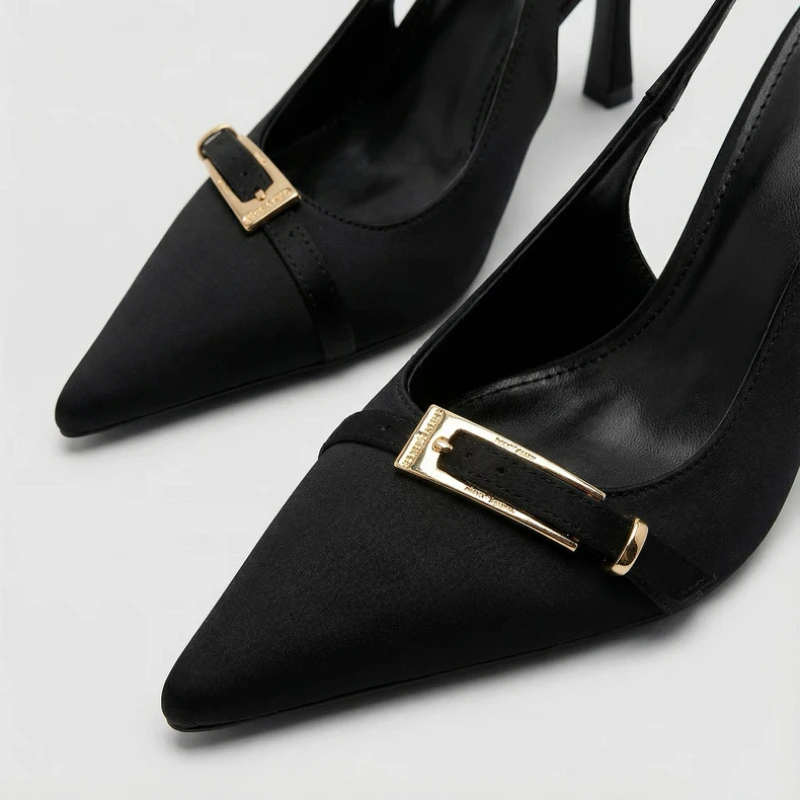 New Summer Fashion Solid Color Casual Women's Sandals Brand Buckle Designer 2026 Everyday Comfortable Office Women's High Heels