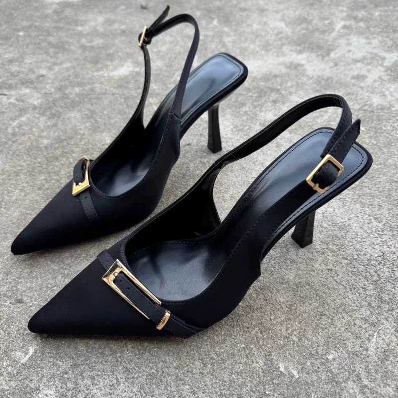 New Summer Fashion Solid Color Casual Women's Sandals Brand Buckle Designer 2026 Everyday Comfortable Office Women's High Heels