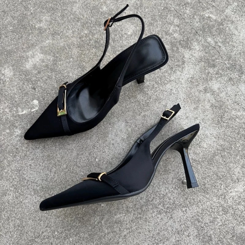 New Summer Fashion Solid Color Casual Women's Sandals Brand Buckle Designer 2026 Everyday Comfortable Office Women's High Heels