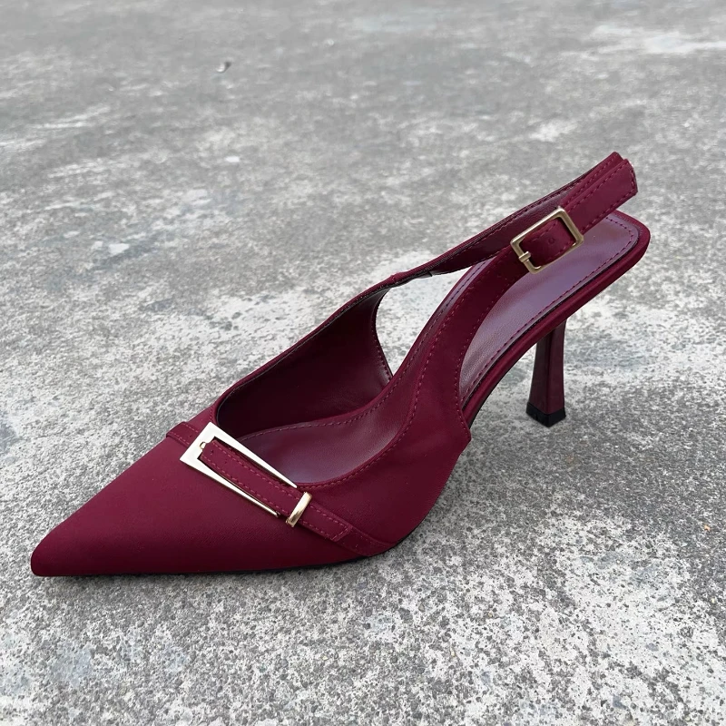 New Summer Fashion Solid Color Casual Women's Sandals Brand Buckle Designer 2026 Everyday Comfortable Office Women's High Heels