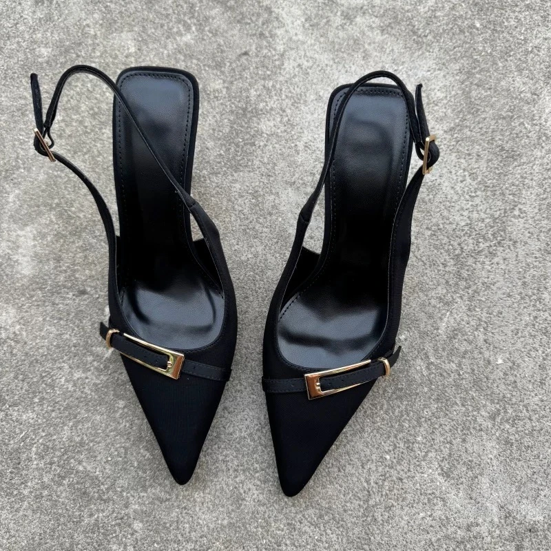New Summer Fashion Solid Color Casual Women's Sandals Brand Buckle Designer 2026 Everyday Comfortable Office Women's High Heels