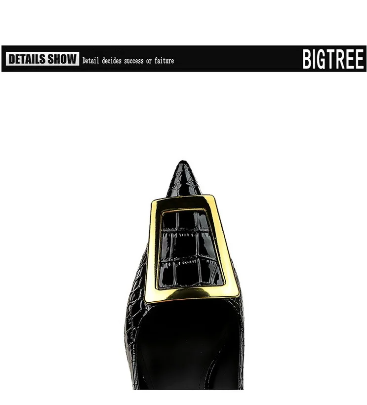 BIGTREE Shoes Women 10 Cm Metal Buckle Ladies Pumps Luxury Women's Banquet Shoes Stilettos High Heels Women Sexy Party Shoes