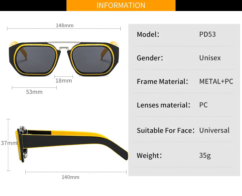 Personalized Steampunk Sunglasses Men Women Luxury Brand Designer Glasses Hip-hop Square Vintage Punk Sun Glasses Female