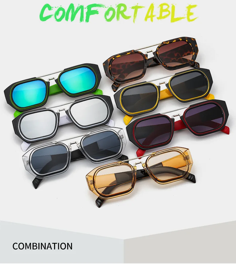 Personalized Steampunk Sunglasses Men Women Luxury Brand Designer Glasses Hip-hop Square Vintage Punk Sun Glasses Female