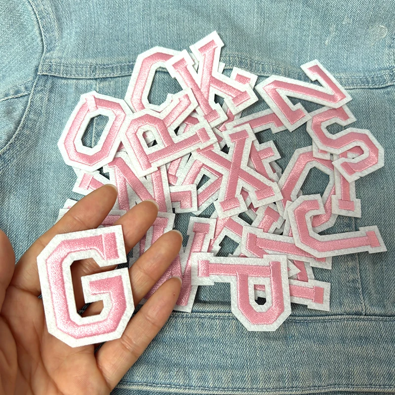 26PCS A-Z English Letter Embroidered Patches Jersey Uniform Hats Jeans Embroidery DIY Iron On Patches For Clothing Sew Stickers