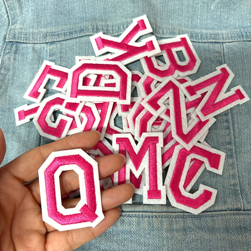 26PCS A-Z English Letter Embroidered Patches Jersey Uniform Hats Jeans Embroidery DIY Iron On Patches For Clothing Sew Stickers
