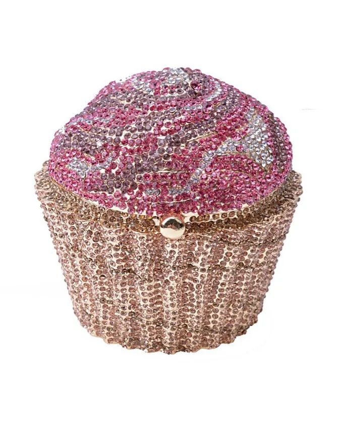 XIYUAN Cake Cup Diamond Handbags Metal Chain Evening Bag Crystal Banquet Clutch Purse Bag Luxury Designer Dress Women's Bag