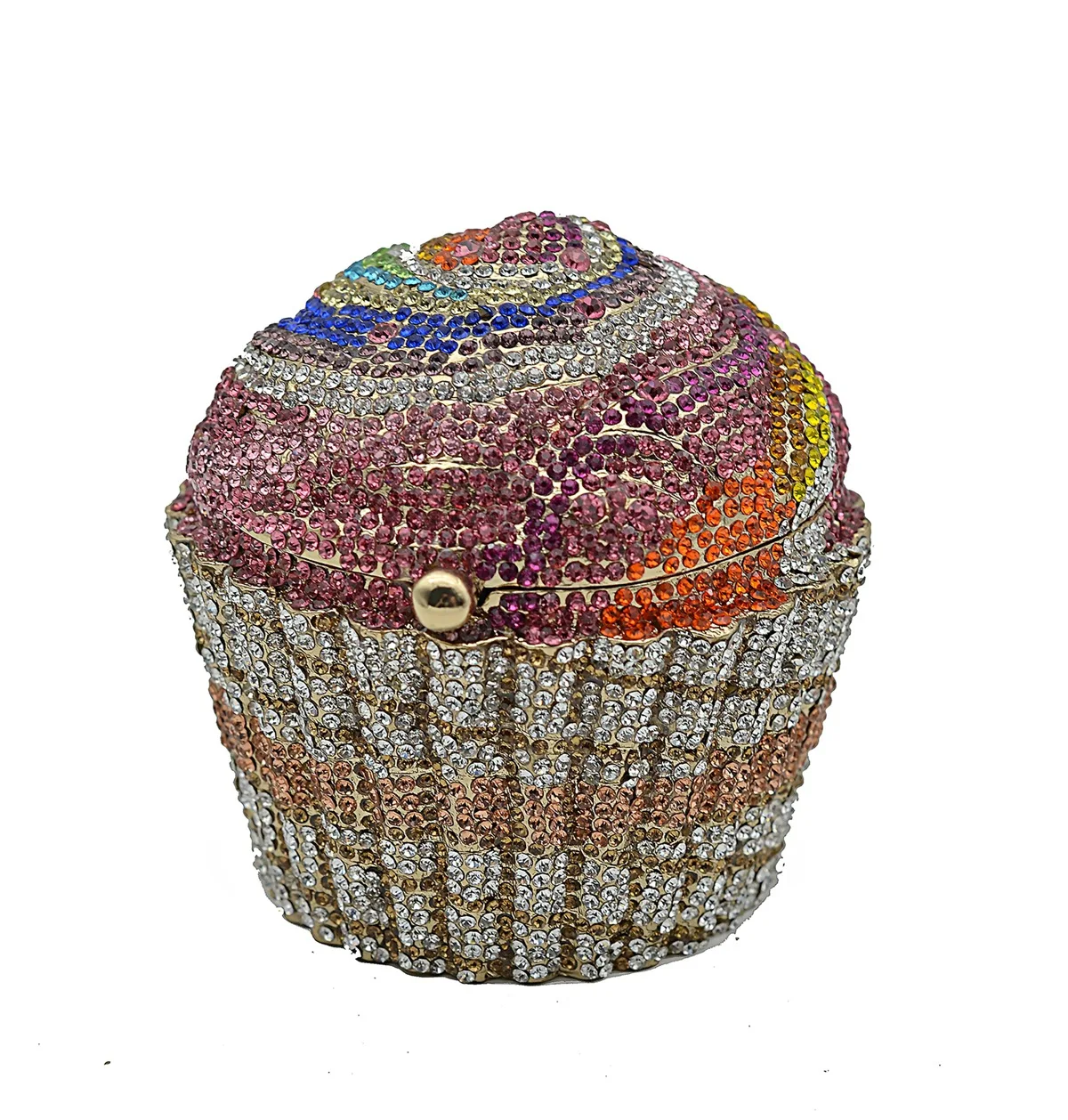 XIYUAN Cake Cup Diamond Handbags Metal Chain Evening Bag Crystal Banquet Clutch Purse Bag Luxury Designer Dress Women's Bag