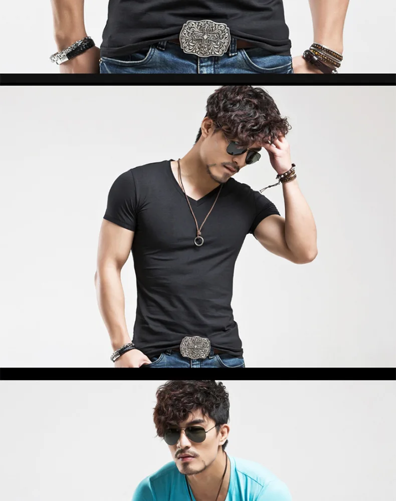 2026 Brand New Men T Shirt Tops V Neck Short Sleeve Tees Men's Fashion Fitness Hot T-Shirt For Male Man T-Shirt Size 5XL