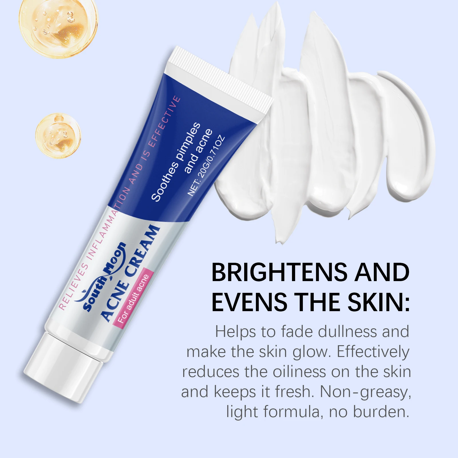 20/40/60g Anti Acne Cream Oil Control Repair Pimple Spot Remove Acne Mark Cleaning Refreshing Moisturizer Skin Pore Shrink Cream