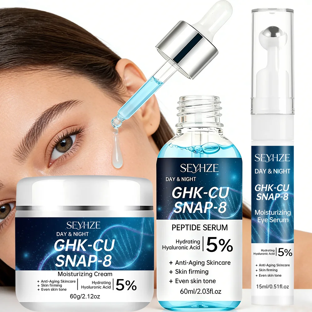 SEYHZE Facial Skincare Kit 3pcs with Eye Essence Moisturizing Cream And Serum - Tightening Lifting Even Skin Tone Deep Hydration