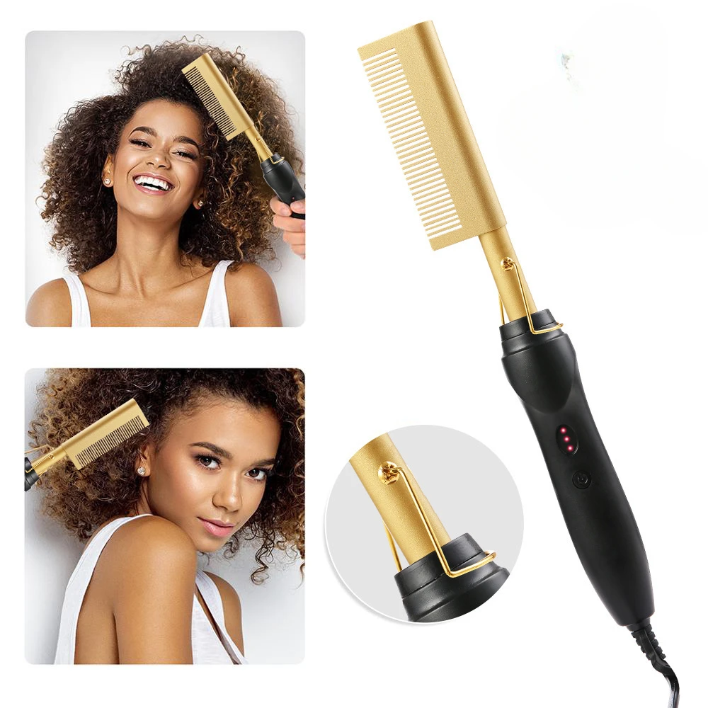 Hot Comb Hair Straightener Brush Hot Comb Pressing Electric Heat Electric Hair Brushes Styling Tools Cepillo Alisador De Cabello