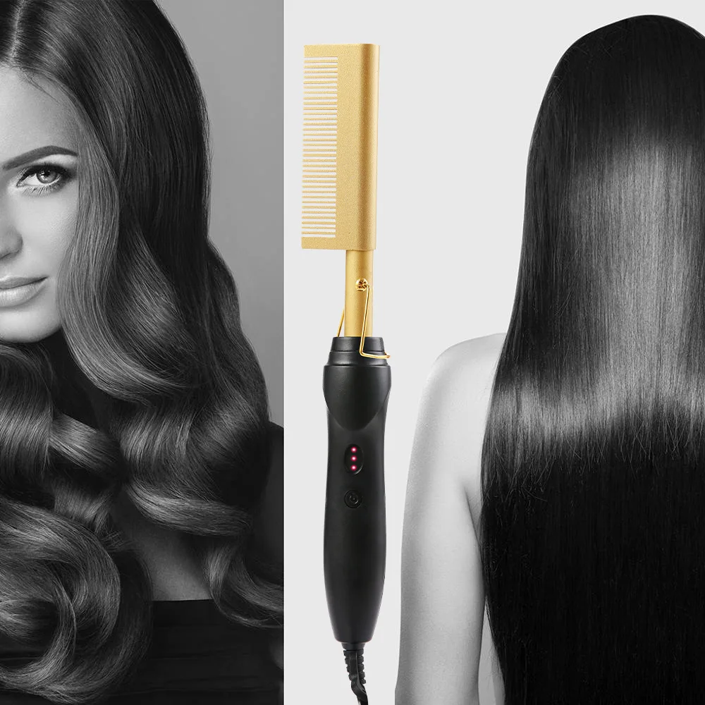 Hot Comb Hair Straightener Brush Hot Comb Pressing Electric Heat Electric Hair Brushes Styling Tools Cepillo Alisador De Cabello