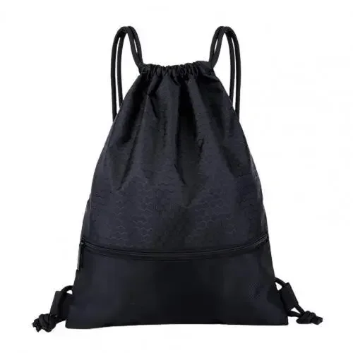 Outdoor Sport Gym Drawstring Bag Thick Rope Basketball Soccer Large Capacity Nylon Waterproof Zipper Backpack Fitness Men Pocket