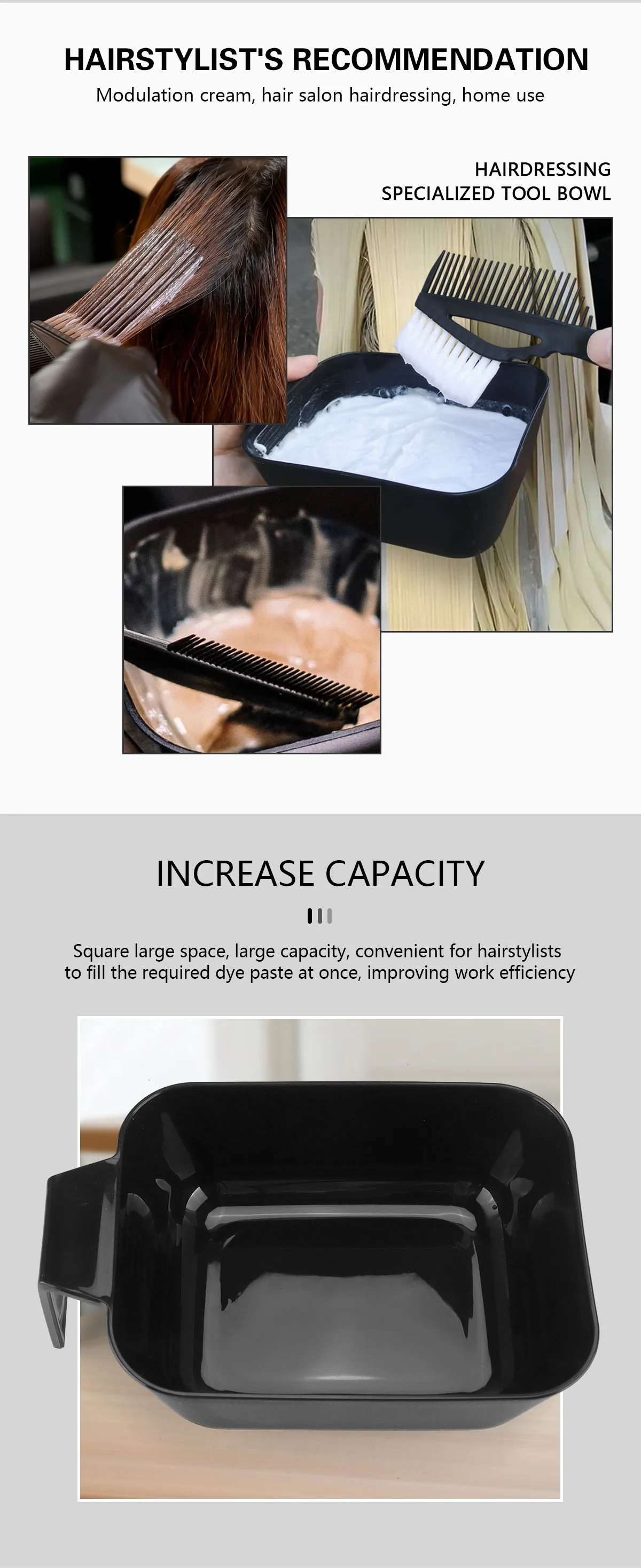 Hair Color Mixing Bowl Hair Dying Applicator Plastic Straw High-capacity Hairdressing Cup Salon Styling Accessories