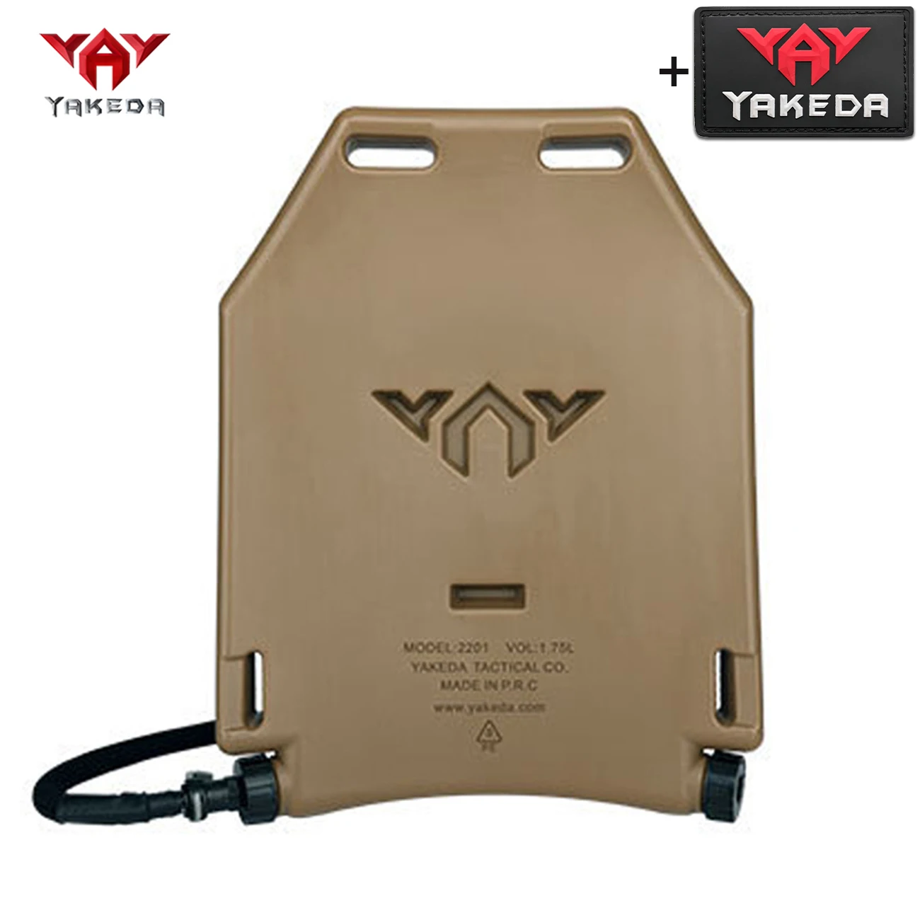 YAKEDA Hunting Vest 1.75L Integrated Water Bag Insert Board with Water Delivery Hose Made of Hard and Lightweight Material