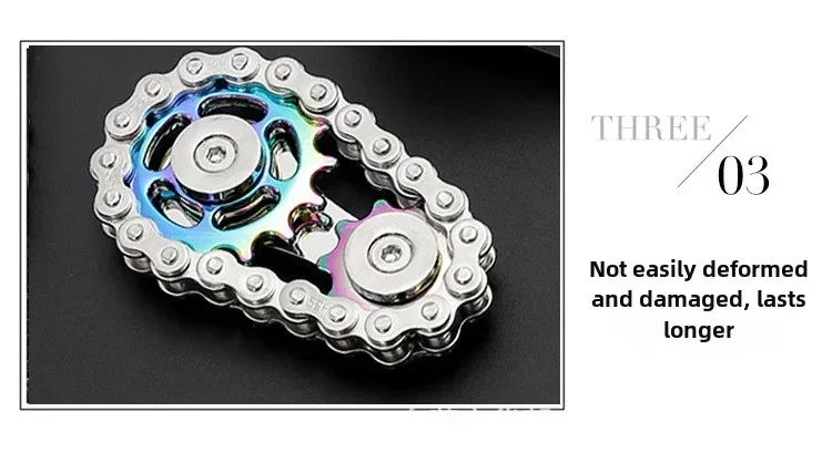 Sprockets Flywheel Fingertip Gyro Fidget Spinner Antistress Anxiety Metal Bike Chains Spinner Fidget Toys for Adult Kids