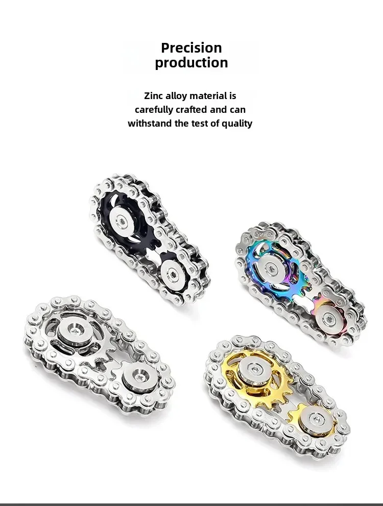 Sprockets Flywheel Fingertip Gyro Fidget Spinner Antistress Anxiety Metal Bike Chains Spinner Fidget Toys for Adult Kids
