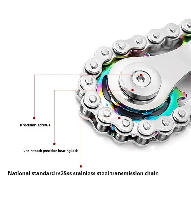 Sprockets Flywheel Fingertip Gyro Fidget Spinner Antistress Anxiety Metal Bike Chains Spinner Fidget Toys for Adult Kids