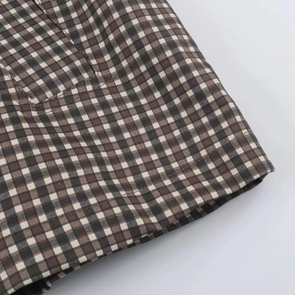 Minimalist Autumn Winter Jacket Women Coat Plaid Hooded Windbreaker Drawstring Waist Loose Mid Casual Outerwear Jacket Female