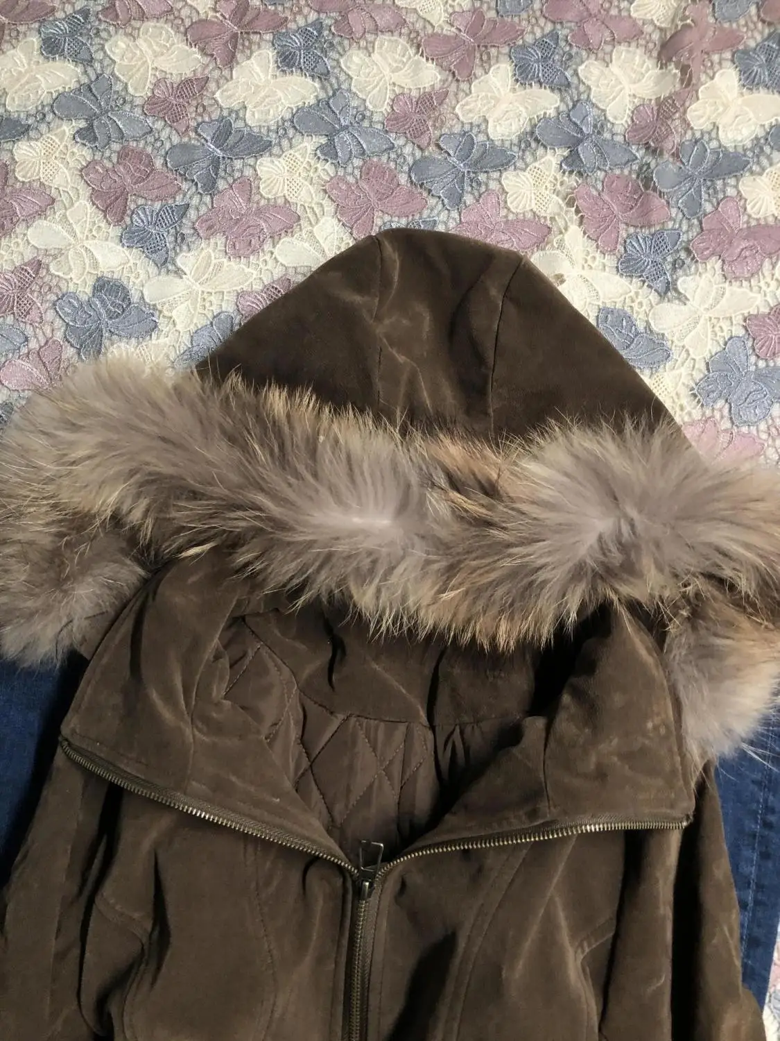 American Vintage Harajuku Jacket Women Slim Brown Fur Collar Hooded Short Coat Winter Gothic Casual Streetwear Fashion Outfit