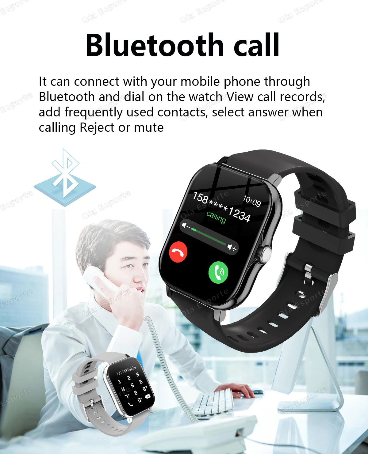 New 1.83-inch Smartwatch Call Notifications Sleep Monitoring Activity Tracking Smart Watch Compatible with Android and iOS Ht30