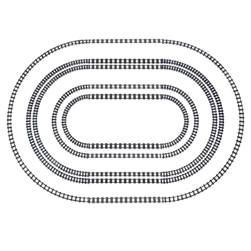 MOC Creative Expert Ideas City Train Tracks Straight Curved Ellipse Crossings Rails Bricks Building Blocks DIY Toys for Kids GIF