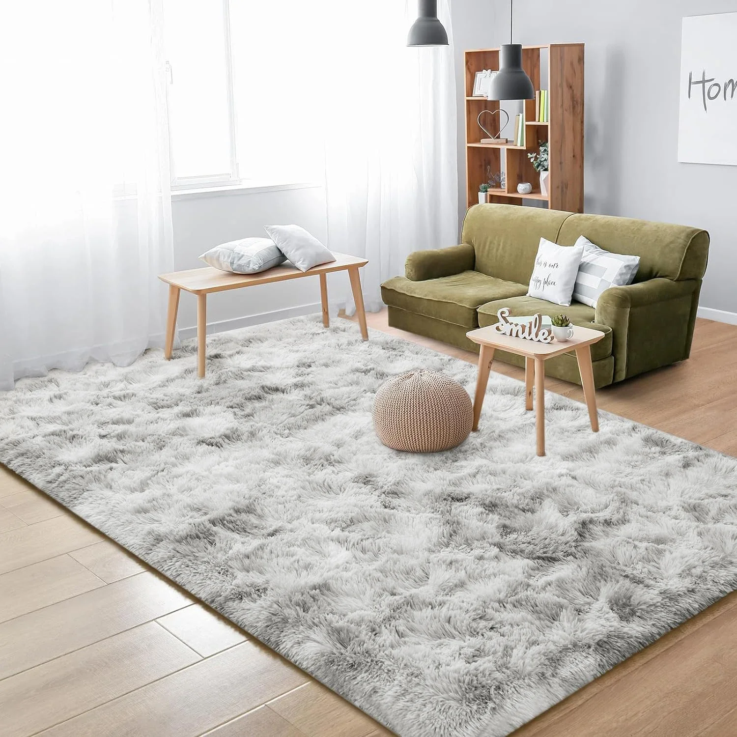 VIKAMA Living Room Area Carpet, Bedroom Children's Room Soft And Fluffy Cushion, Non-Slip Plush Floor Mat, Home Decoration